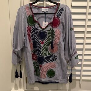 Mi Golondrina Multicolor Embroidered Blouse